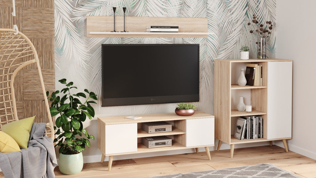 RTV Focus cabinet 155 cm oak sonoma/white