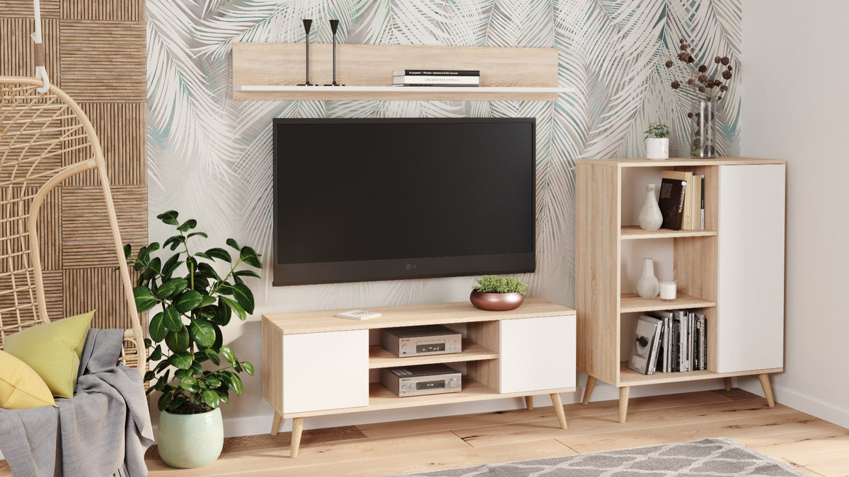 RTV Focus cabinet 155 cm oak sonoma/white