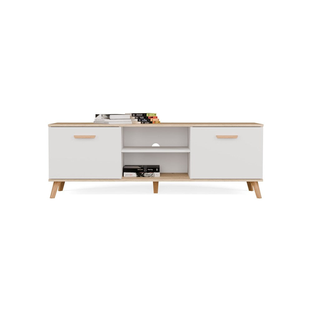 TV-szekrény OLYMPO 150 fehér / artisan tölgy 150 cm Kisasztal TV alá