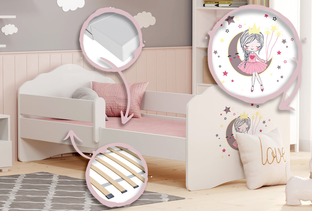 FALA 140x70 children's bed with railing - Sleeping princess