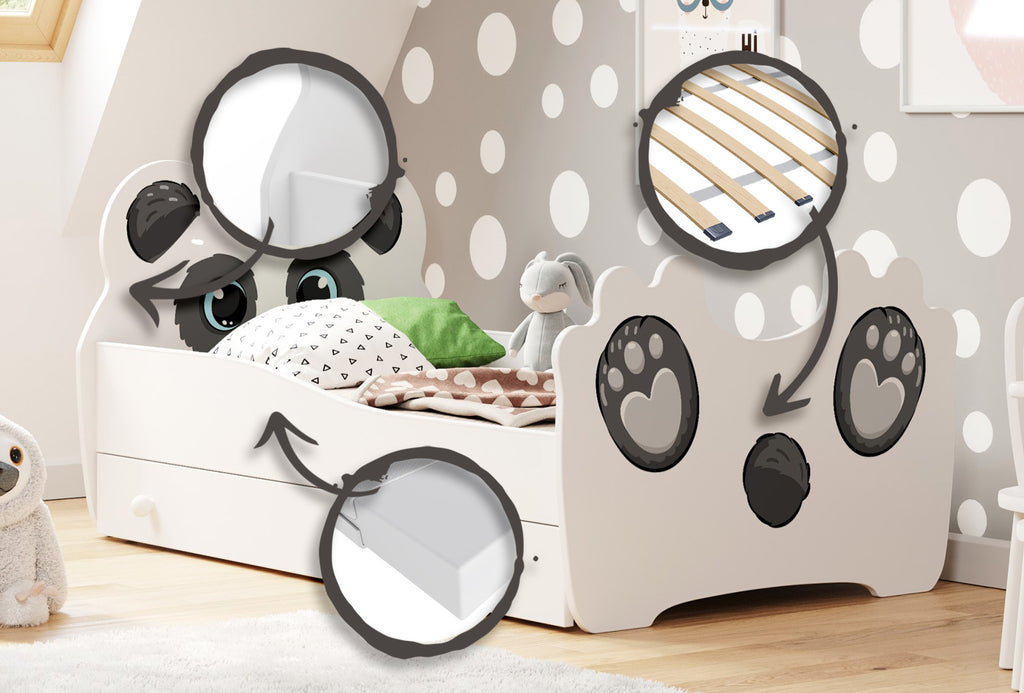 Panda children's bed 160x80 with drawer