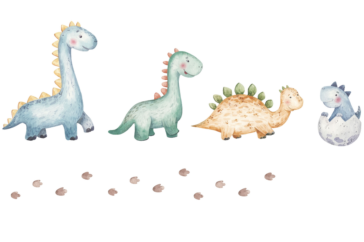 Children's bed LUK 140x70 with drawer - Dinosaurs