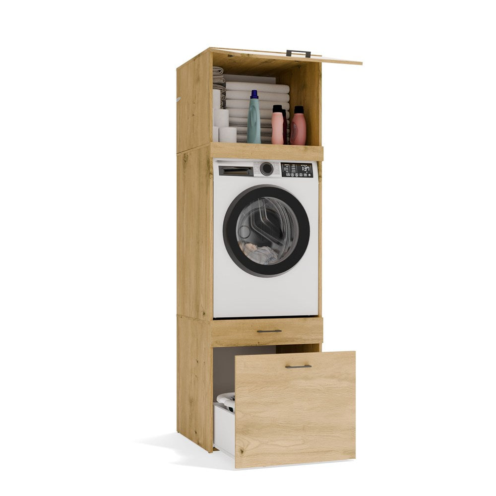 Fürdőszobai felső elem POLA artisan tölgy mosó- és szárítógép fölé 64 cm