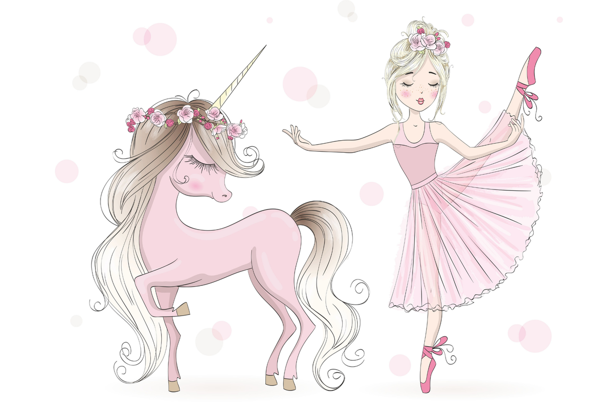 Double bed Luk 160x80 - Girl with unicorn
