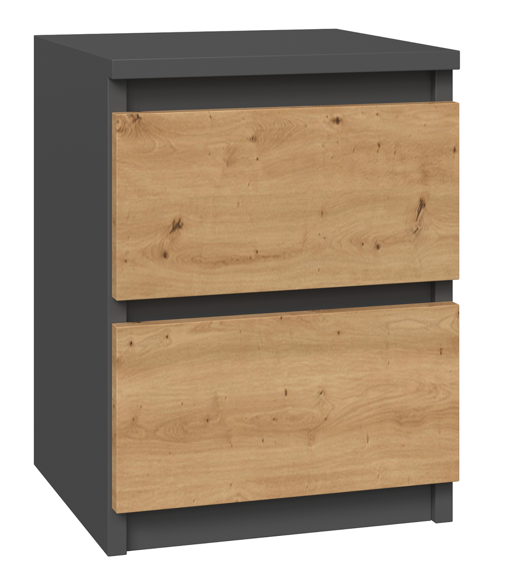 Éjjeliszekrény Malwa M2 antracit artisan tölgy
