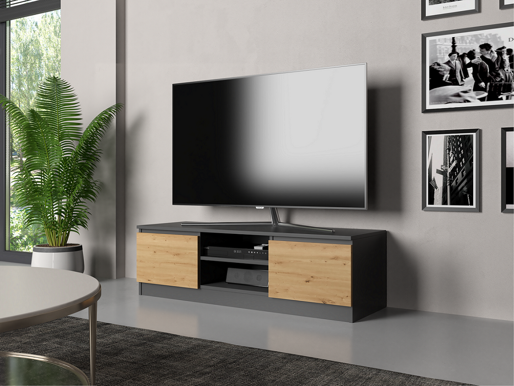 TV-szekrény Malwa 120 antracit artisan tölgy