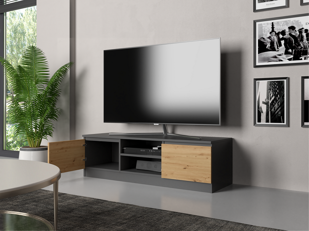 TV-szekrény Malwa 120 antracit artisan tölgy