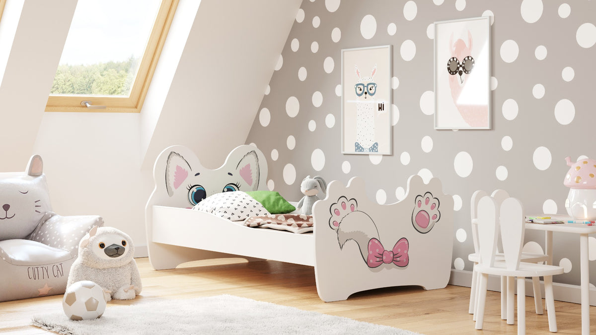 Pink Cat children's bed 160x80