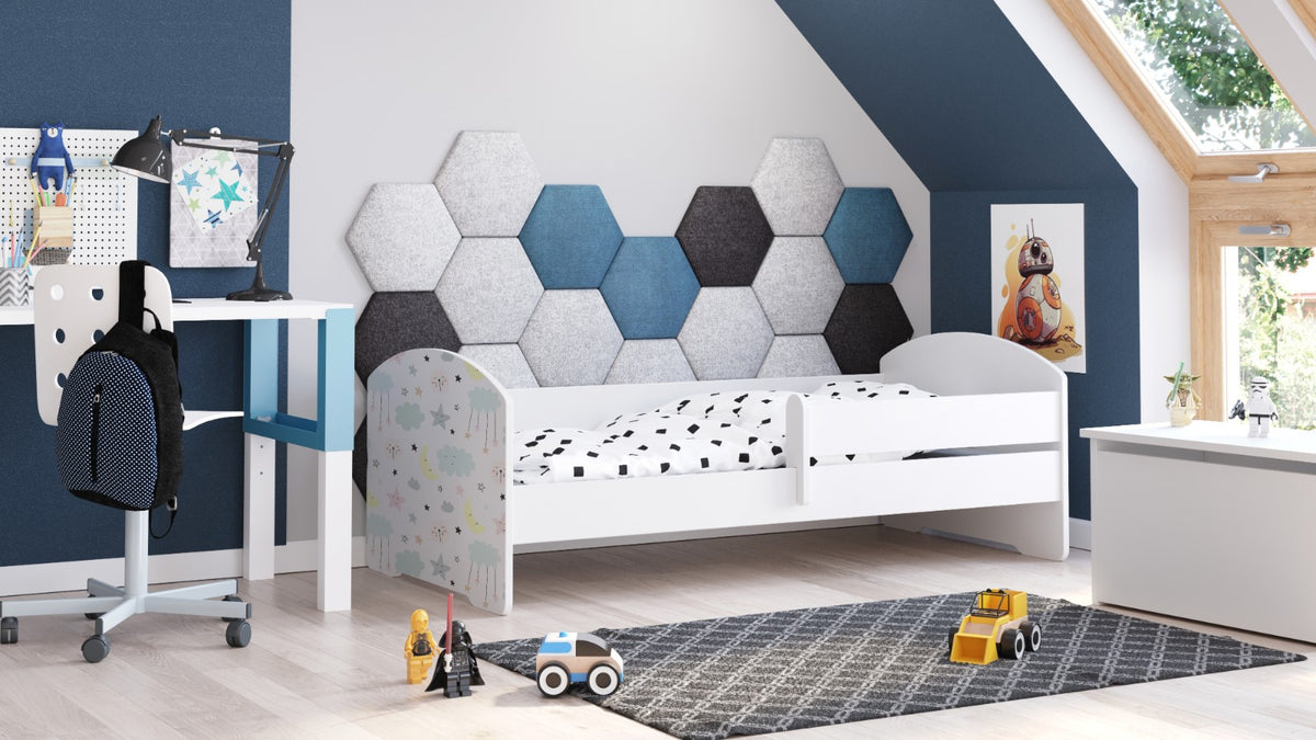 Luk single bed 140x70 with artwork - Stars