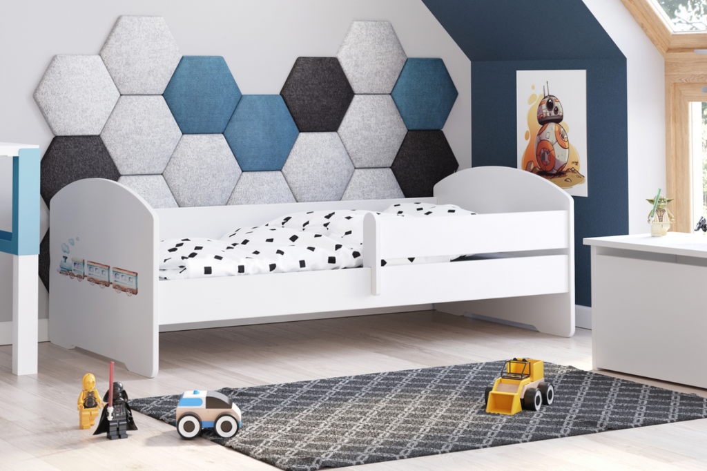 Single bed Luk 140x70 with artwork - Train