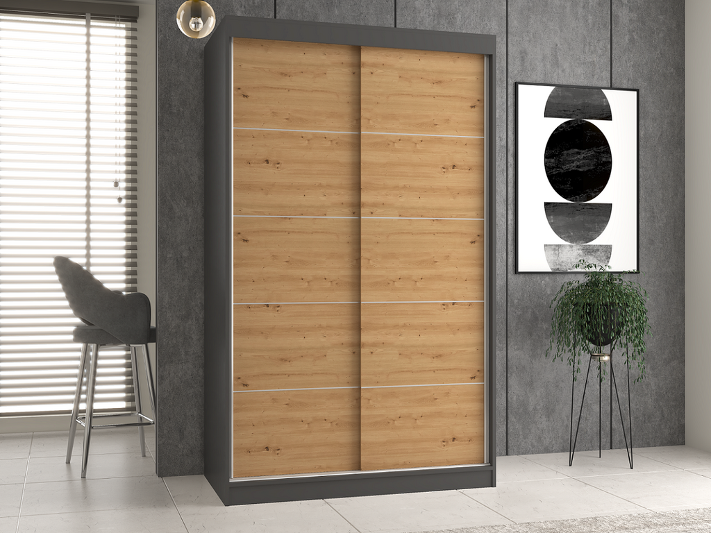 Szekrény Iga 120C antracit artisan tölgy