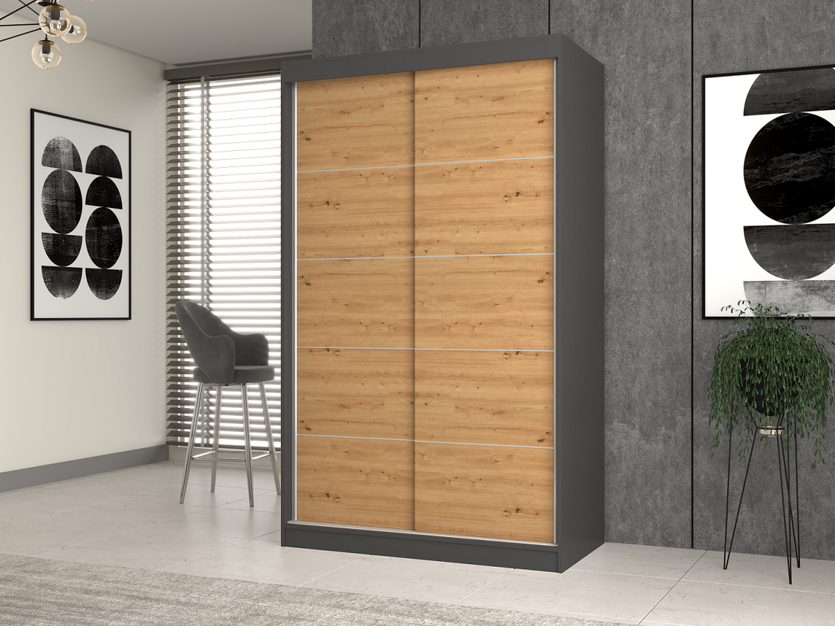 Szekrény Iga 120C antracit artisan tölgy