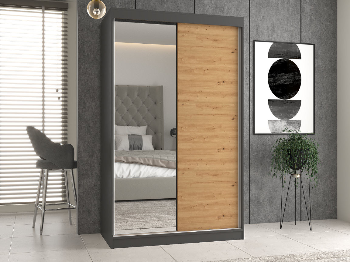Szekrény Iga 120 A/B antracit artisan tölgy