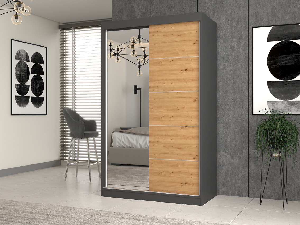 Szekrény Iga 120 A/C antracit artisan tölgy