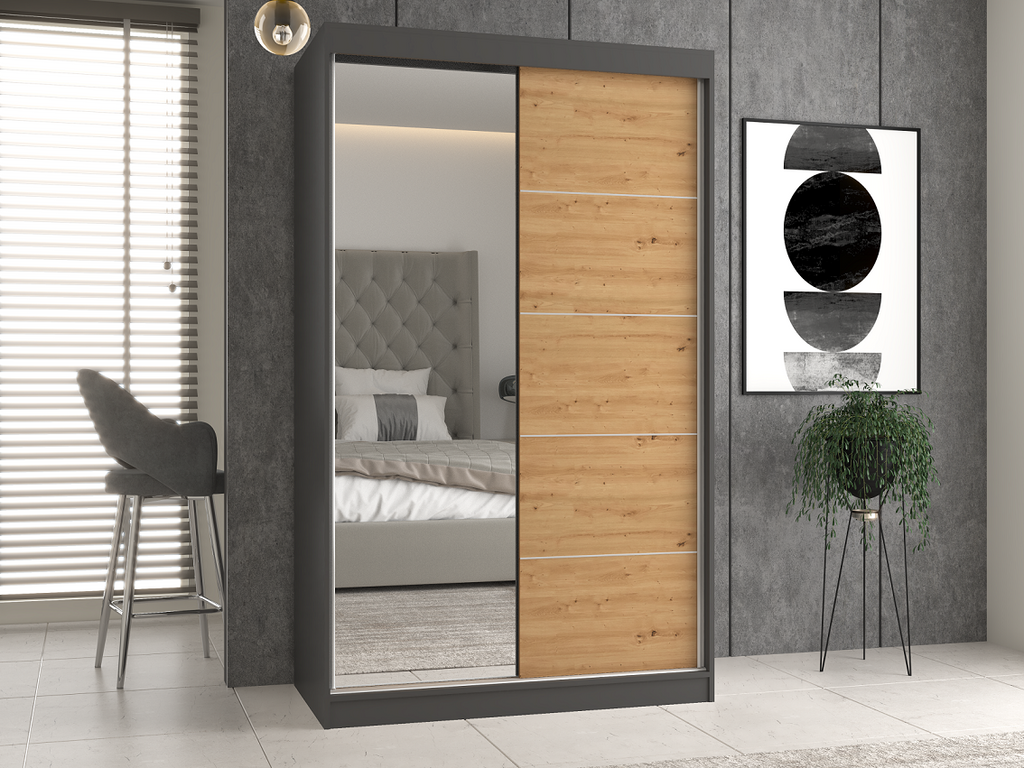 Szekrény Iga 120 A/C antracit artisan tölgy