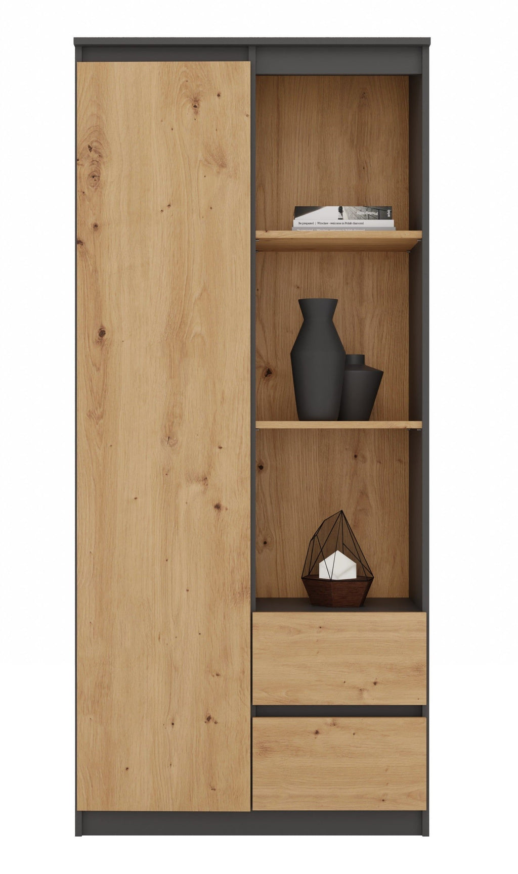 Polcos szekrény Bily RS-80 antracit artisan tölgy