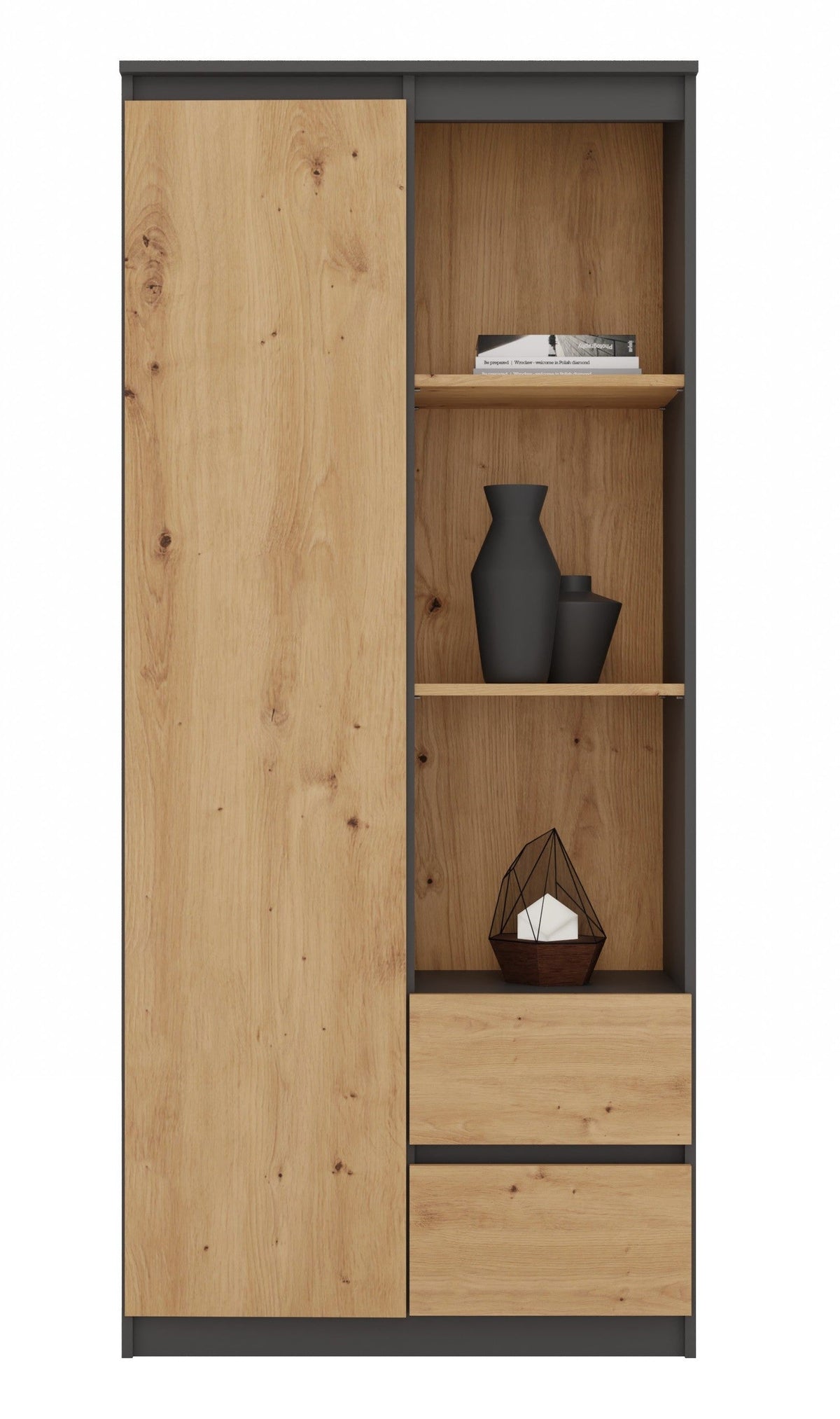 Polcos szekrény Bily RS-80 antracit artisan tölgy