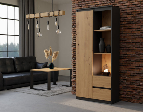 Polcos szekrény Bily RS-80 antracit artisan tölgy