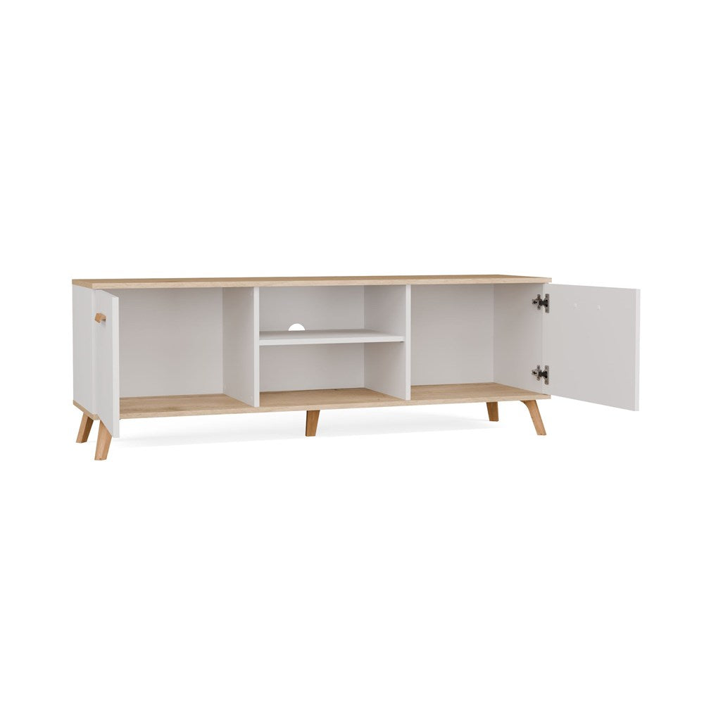 TV-szekrény OLYMPO 150 fehér / artisan tölgy 150 cm Kisasztal TV alá