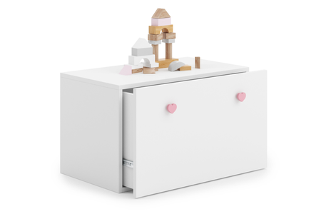 Inga toy chest - handle pink