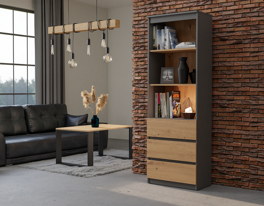 Polcos szekrény Olimp RS-60 antracit artisan tölgy