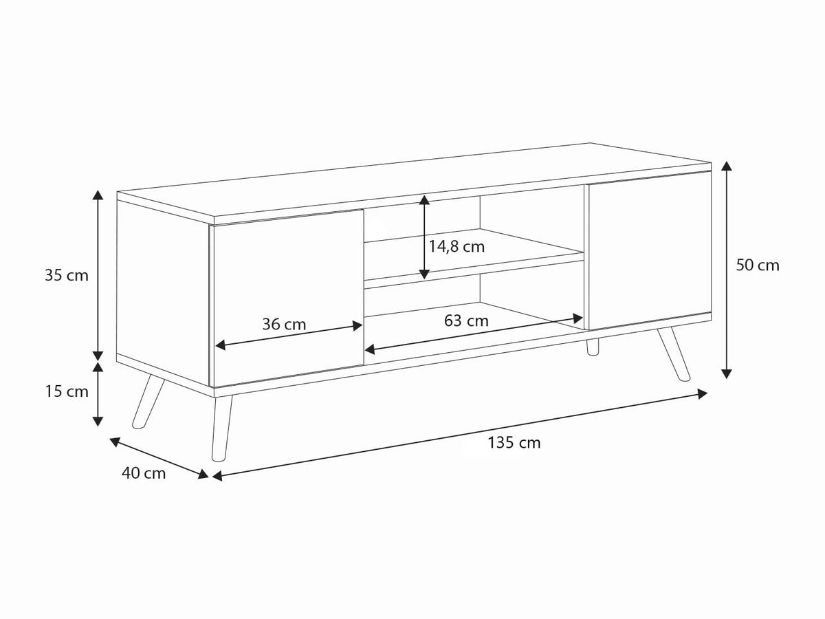 Focus RTV cabinet 135 cm oak gold craft