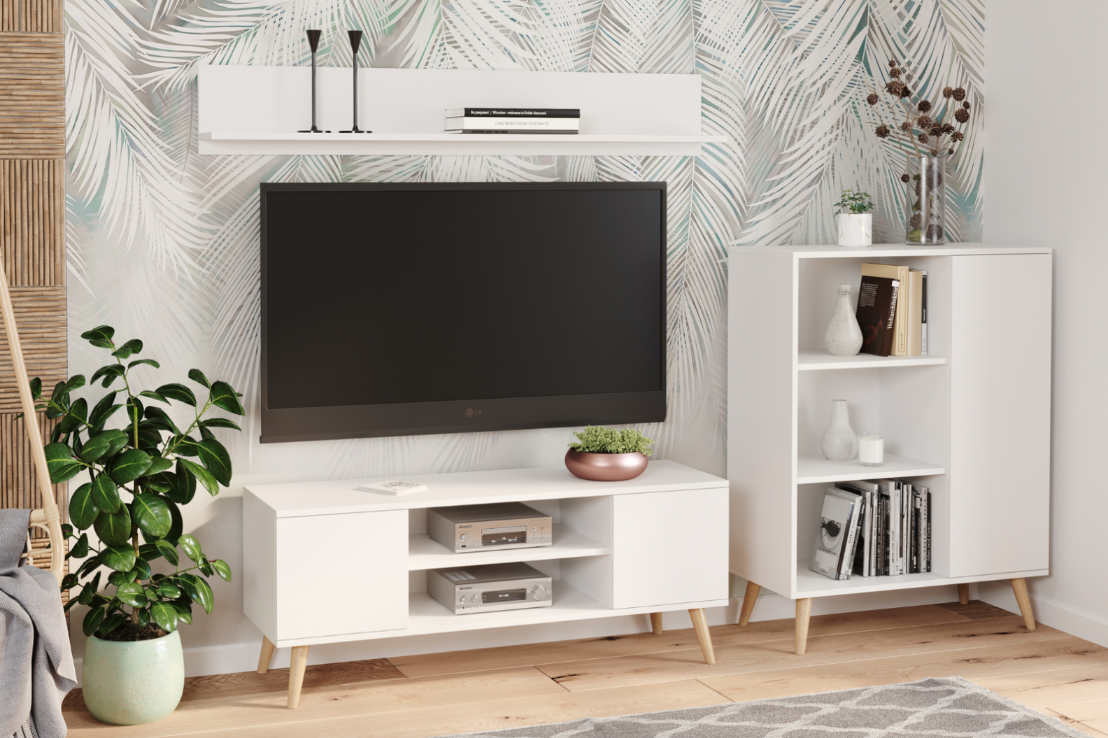 Shelf white 100 cm - white