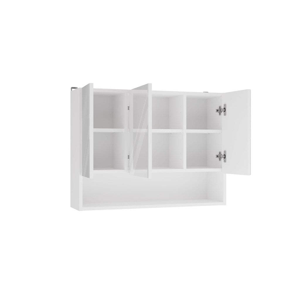 Fürdőszobaszekrény fali POLA 3DL/P fehér 80 cm 3 tükör polccal