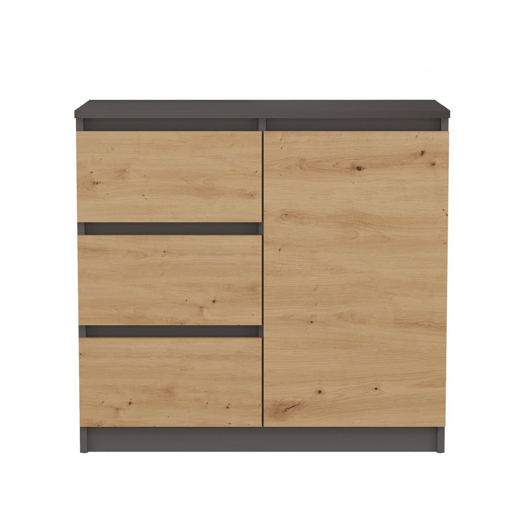 Komód Malwa 1D3S antracit artisan tölgy