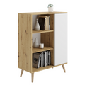 Display cabinet Fondi wooden legs Oak artisan white