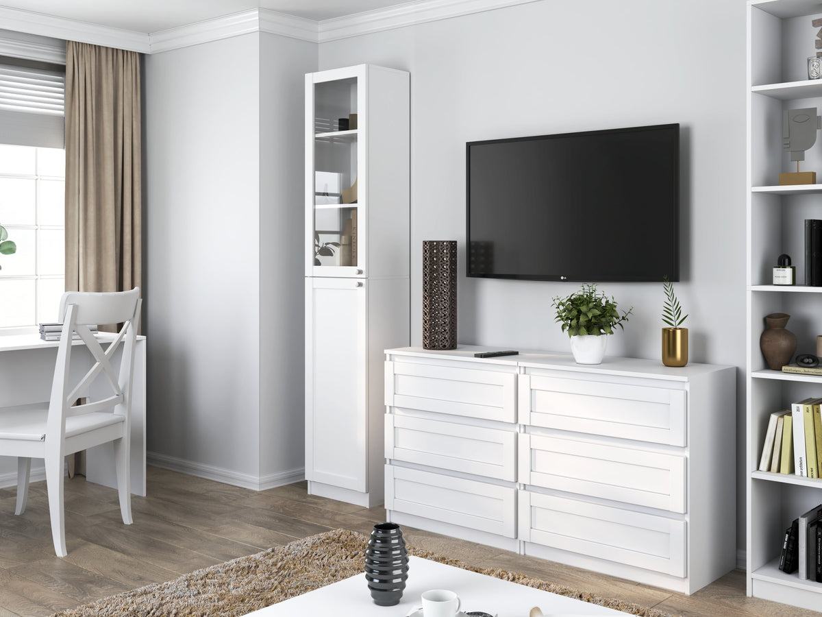 Vitrines szekrény PAFOS W40/SH fehér