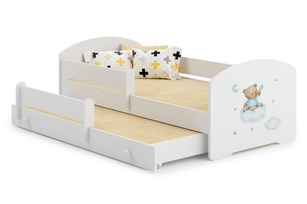 Double bed Luk 160x80 - Blue Teddy Bear