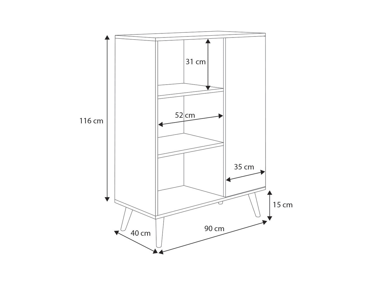 Fondi white living room dresser