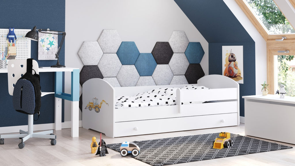 Children's bed Luk 140x70 with drawer - Excavator