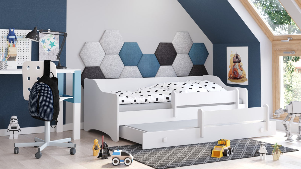 Double bed Erik II 160x80 - white handle