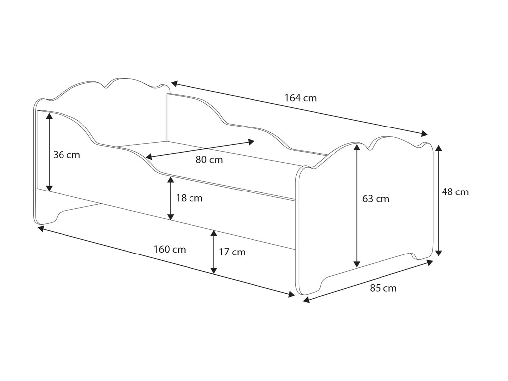 ANNA children's bed with mattress 160x80 Sleeping princess