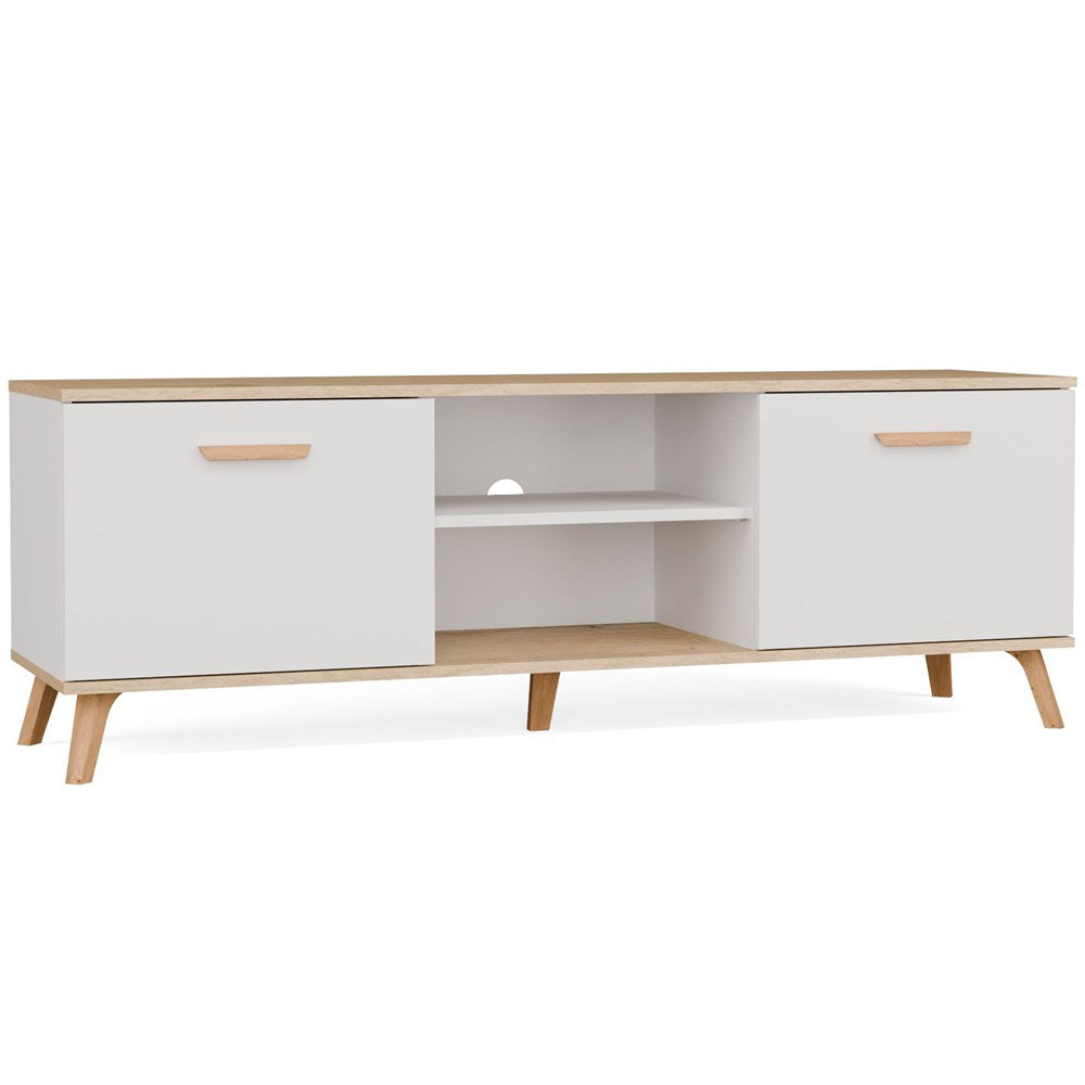 TV-szekrény OLYMPO 150 fehér / artisan tölgy 150 cm Kisasztal TV alá