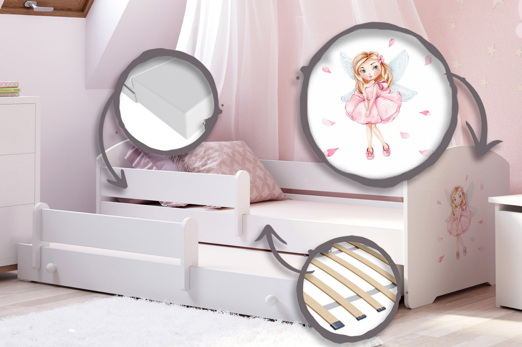 Double bed Luk 160x80 - Girl with wings