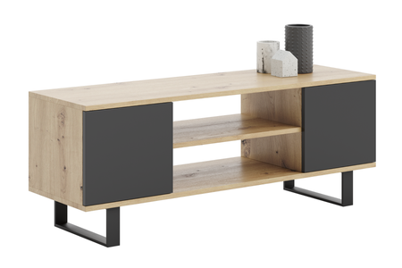 RTV Focus 155 cm cabinet - metal legs Oak artisan black