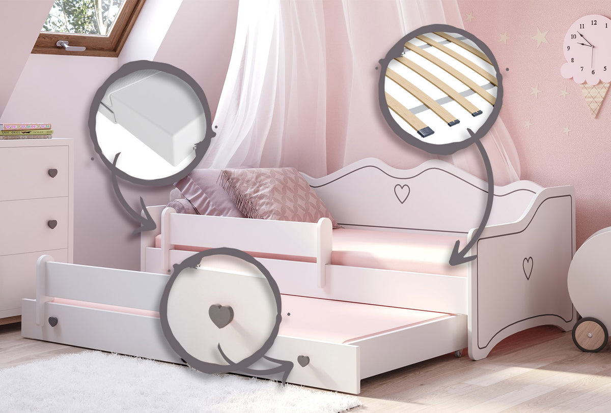 Emma II double bed 160x80 grey