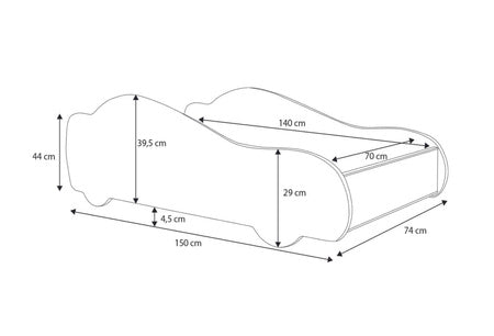 Batcar bed 140x70 - with mattress