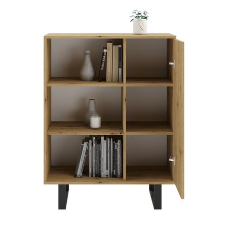 Bookcase Fondi metal legs Oak artisan