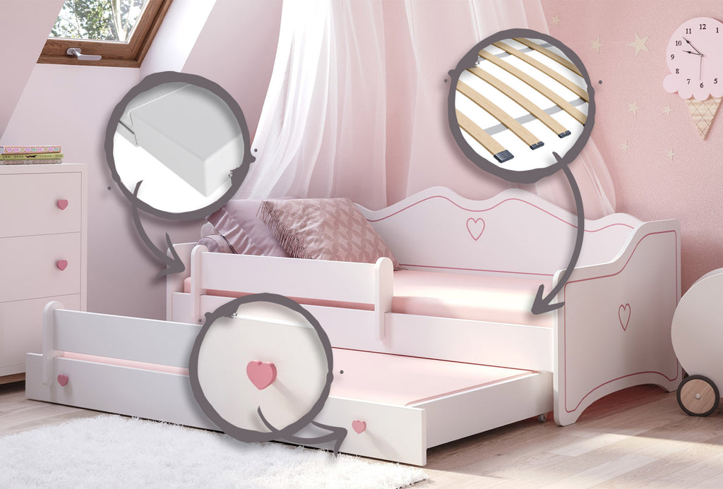 Emma II double bed 160x80 pink