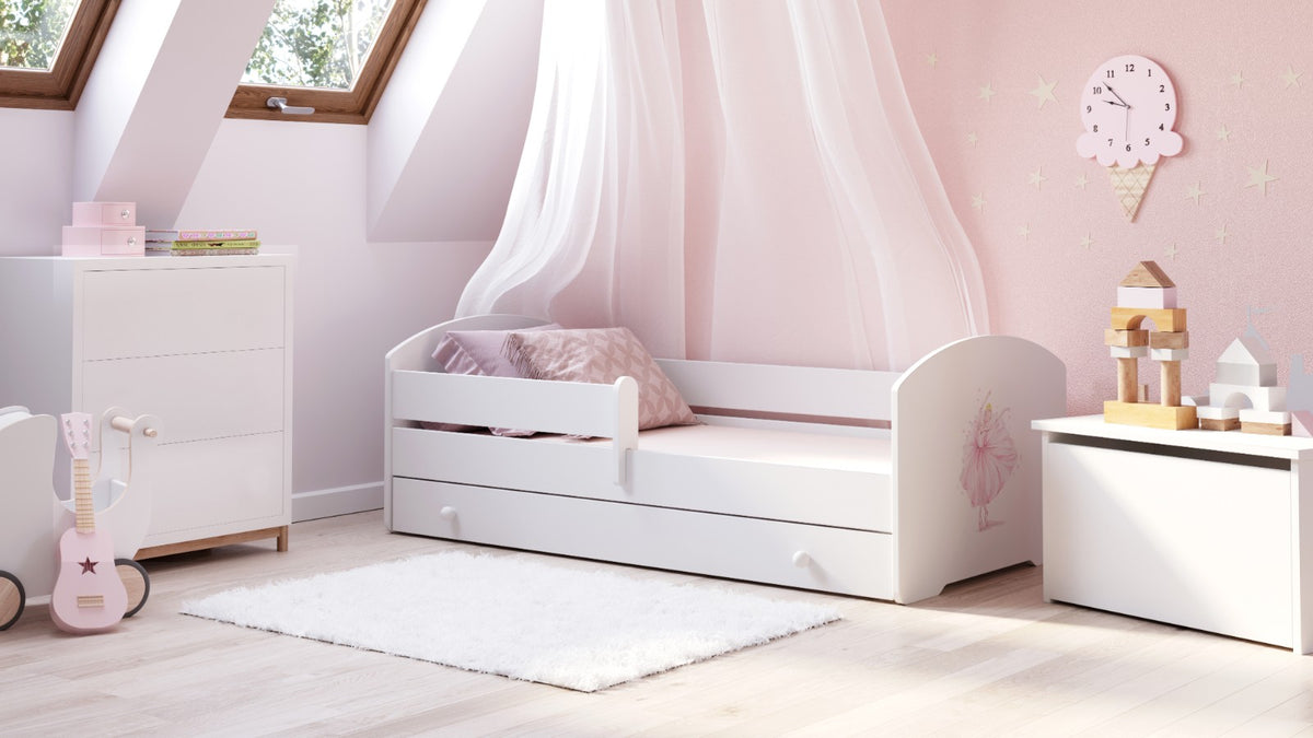 Children's bed Luk 160x80 with drawer - Princess in a crown