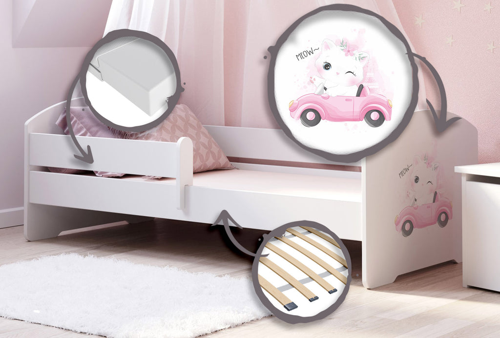 LUK children's bed 140x70 with railings - KOT