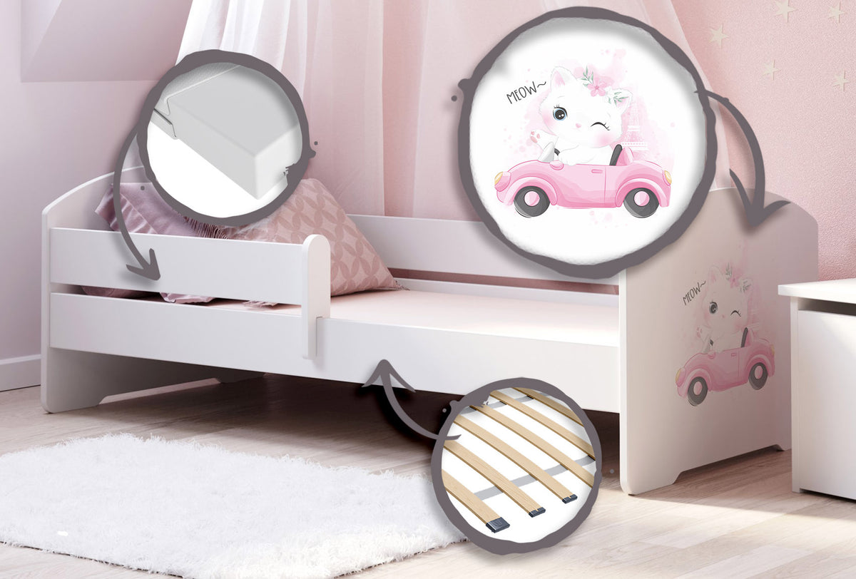 LUK children's bed 140x70 with railings - KOT