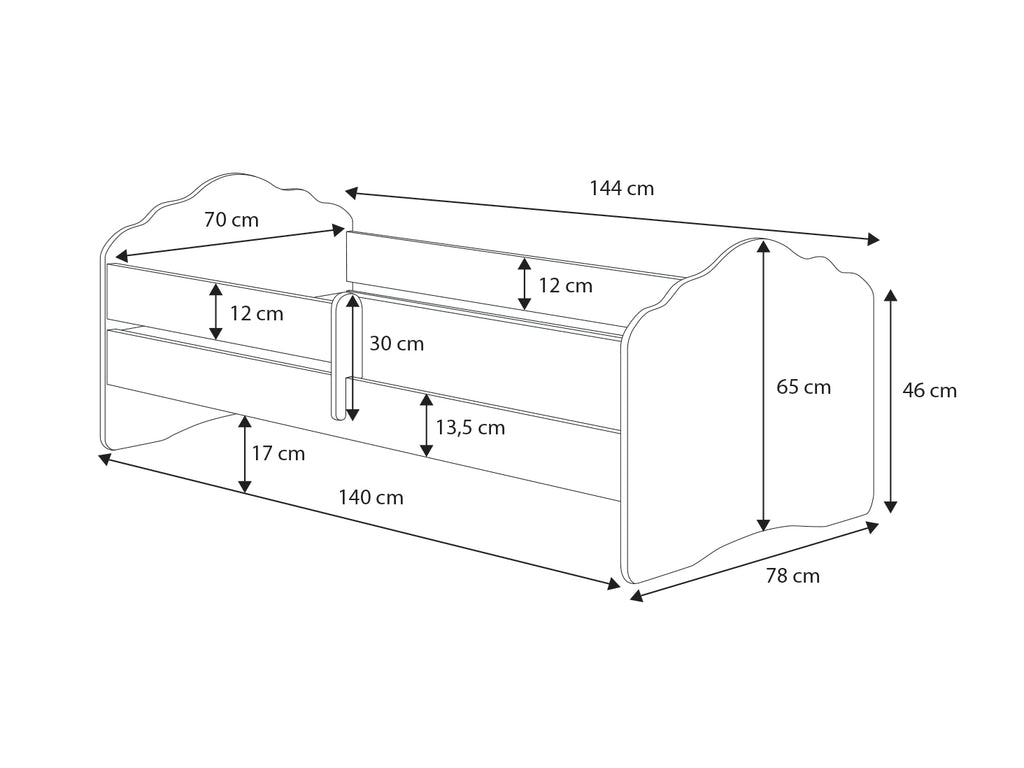 Single bed Wave 140x70