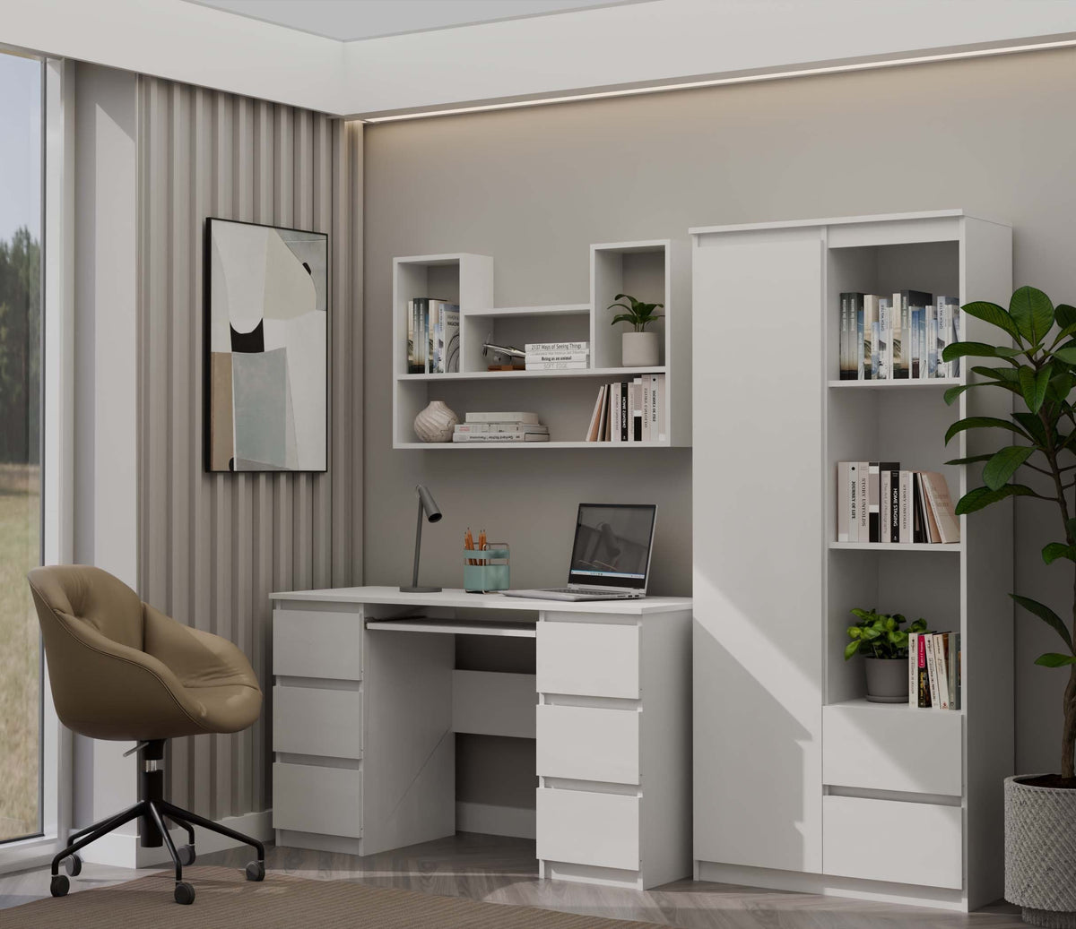 Polcos szekrény BILBAO 4P fehér