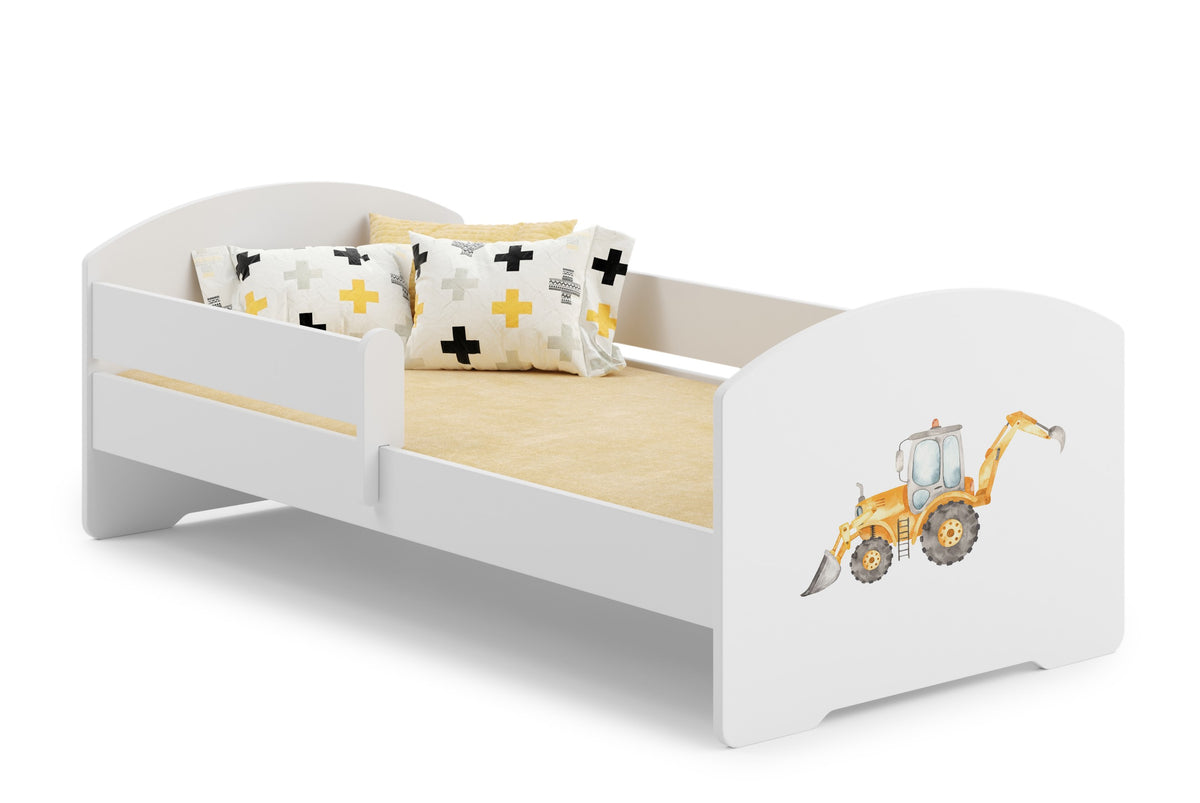 Children's bed LUK 160x80 with railings - Excavator