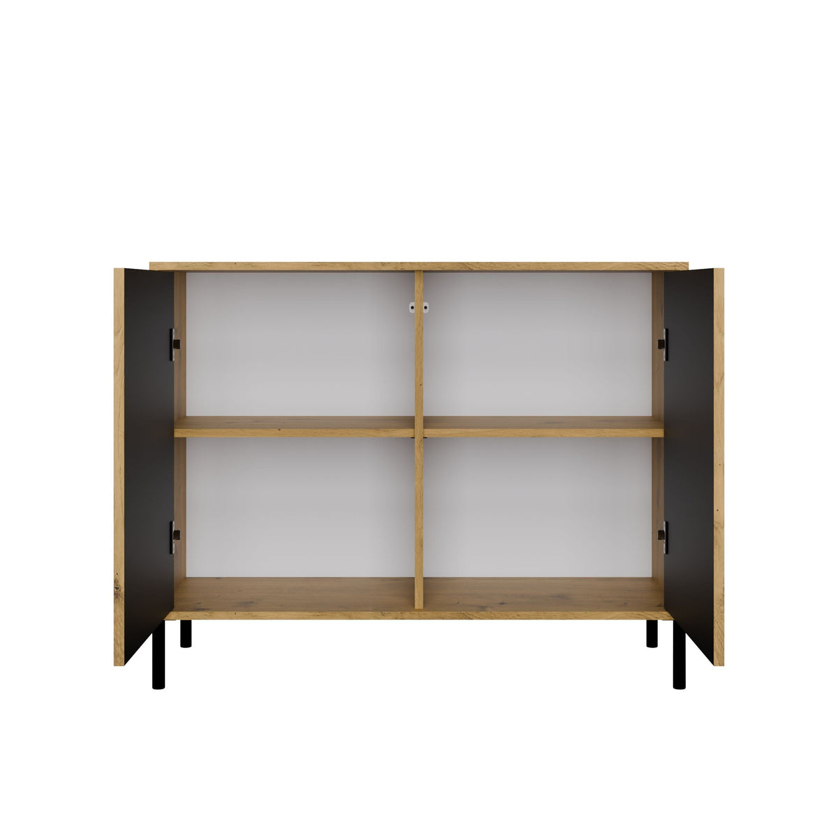 Komód KAMARO 2D SLIM artisan tölgy lamellás bordázott front